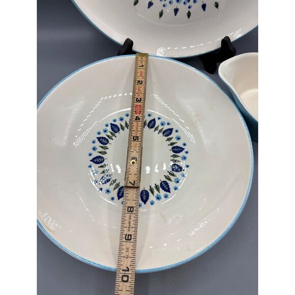 Vtg MCM Marcrest Swiss Alpine Chalet 3 Pc Platter Serving Bowl - Picture 3 of 14